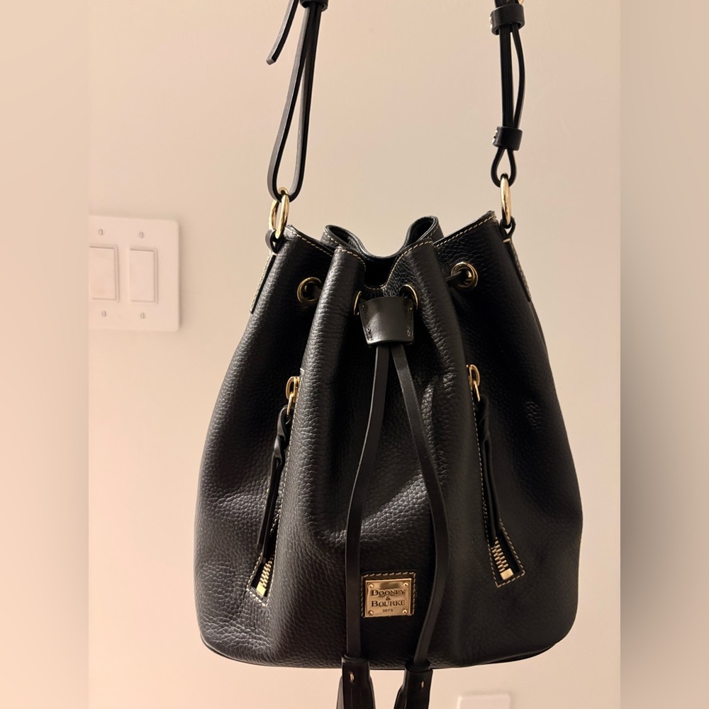 Dooney & Bourke Black Bucket Tassel Shoulder Bag